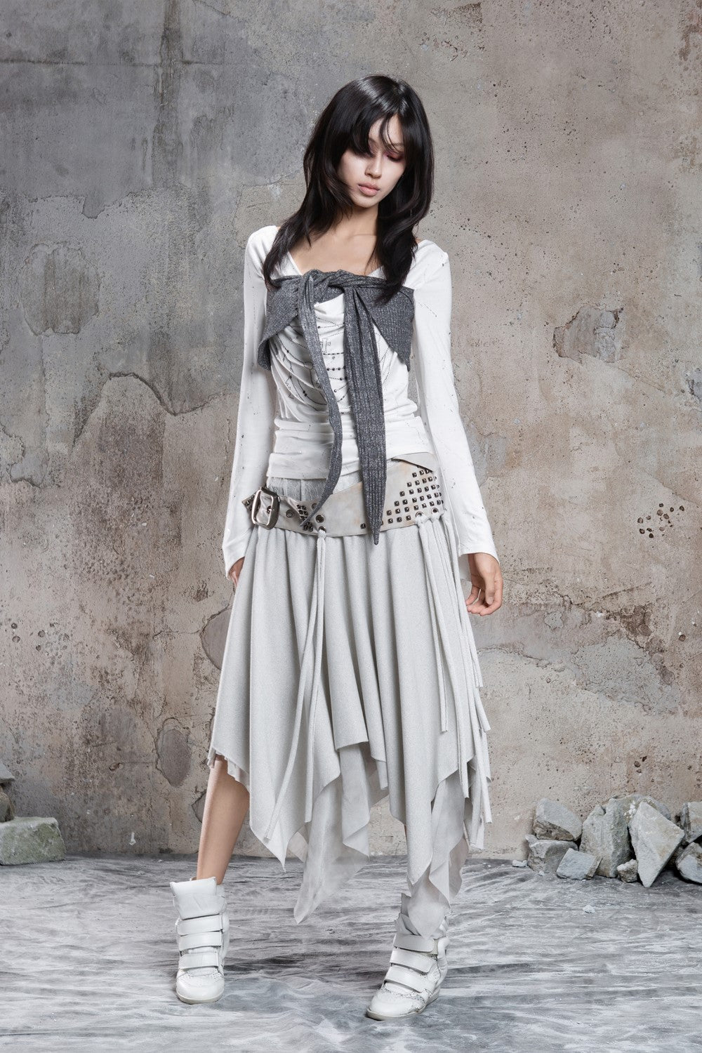 Silver Rift Layered Skirt