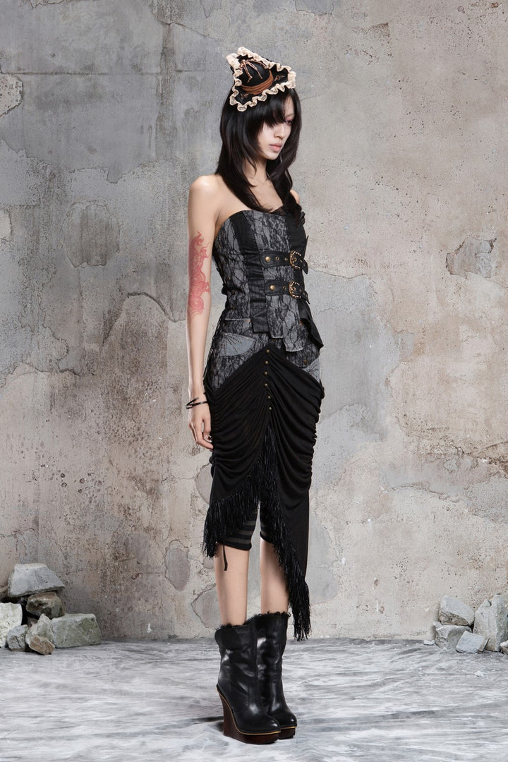Eclipse Fringe Drape Skirt