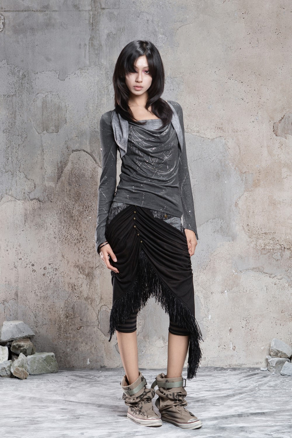 Eclipse Fringe Drape Skirt
