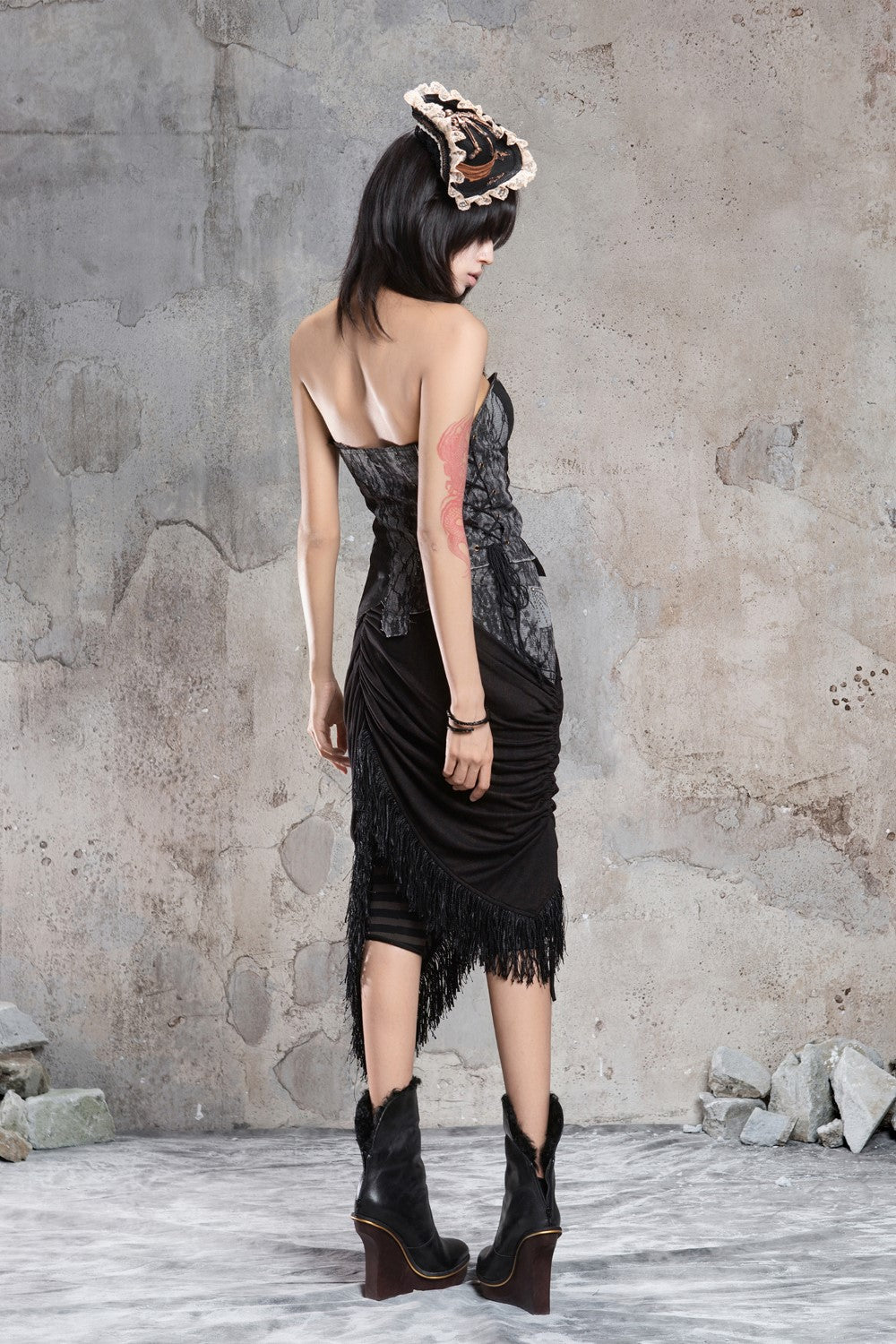 Eclipse Fringe Drape Skirt
