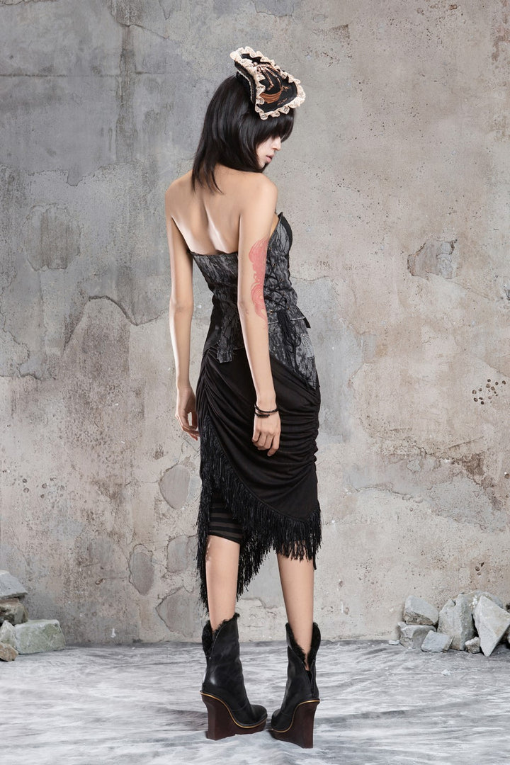 Eclipse Fringe Drape Skirt