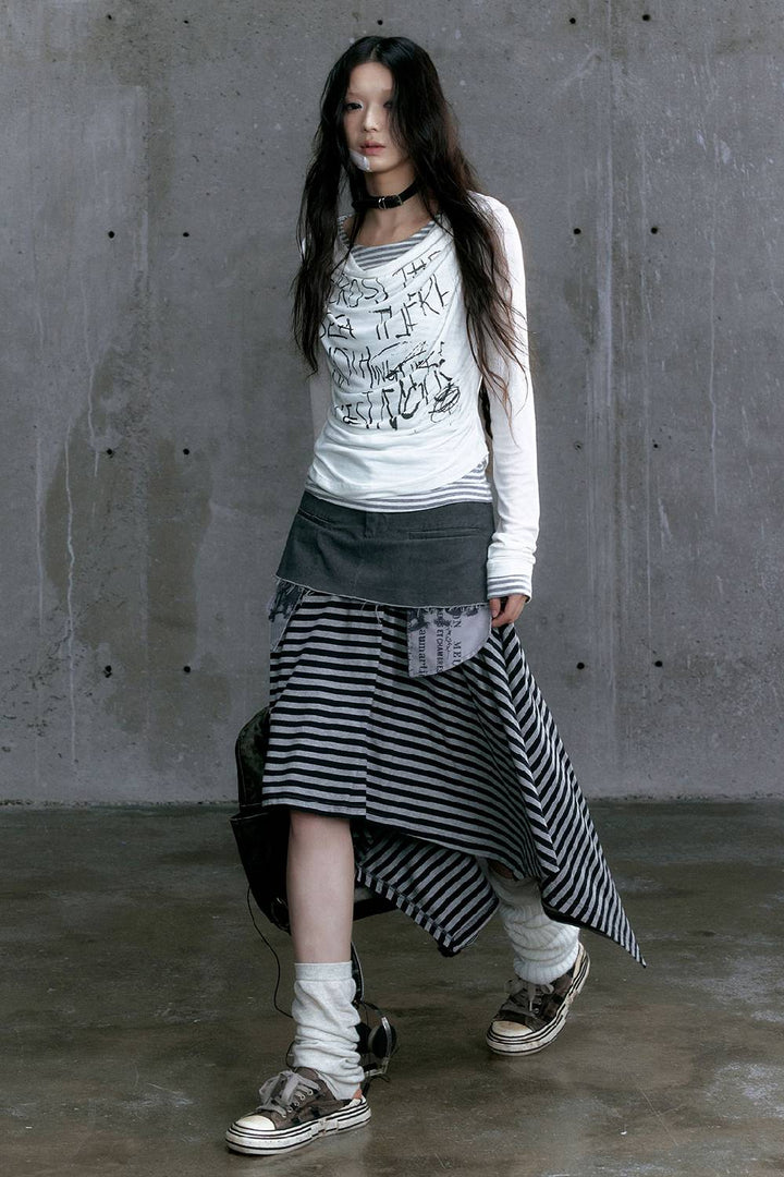 Striped Print Top