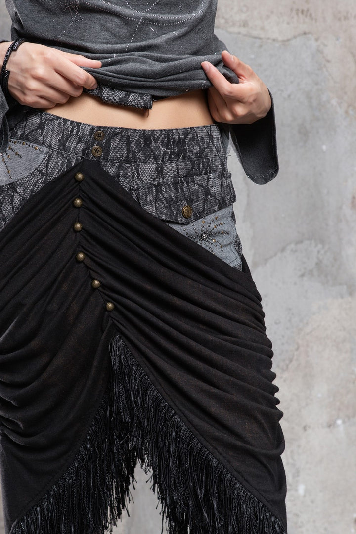Eclipse Fringe Drape Skirt