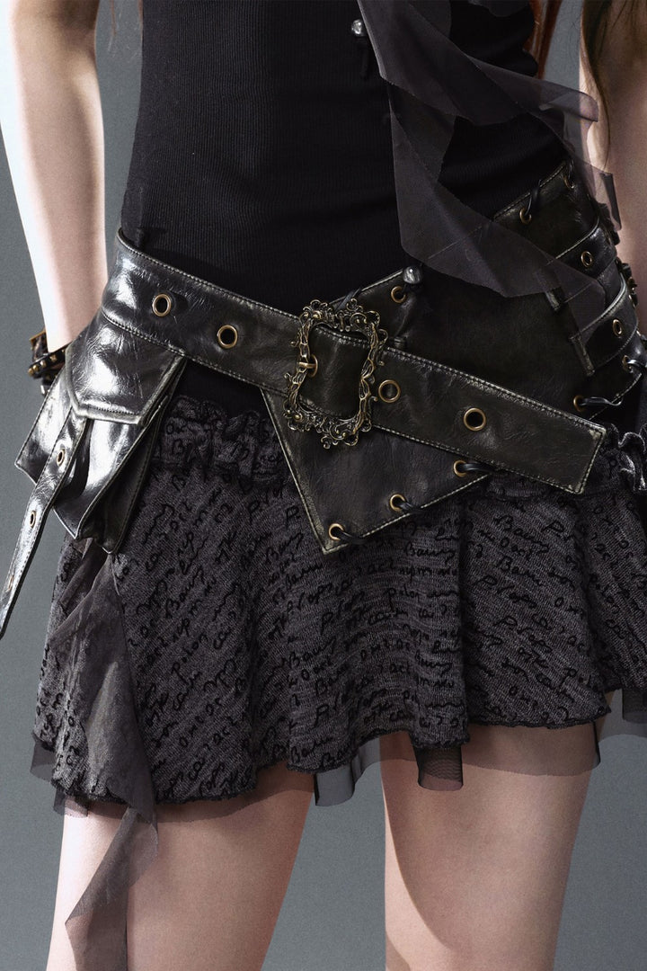 Leather Riveted Corset Belt