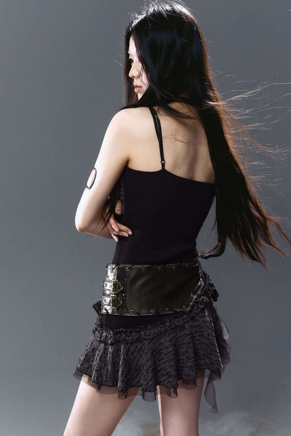 Leather Riveted Corset Belt
