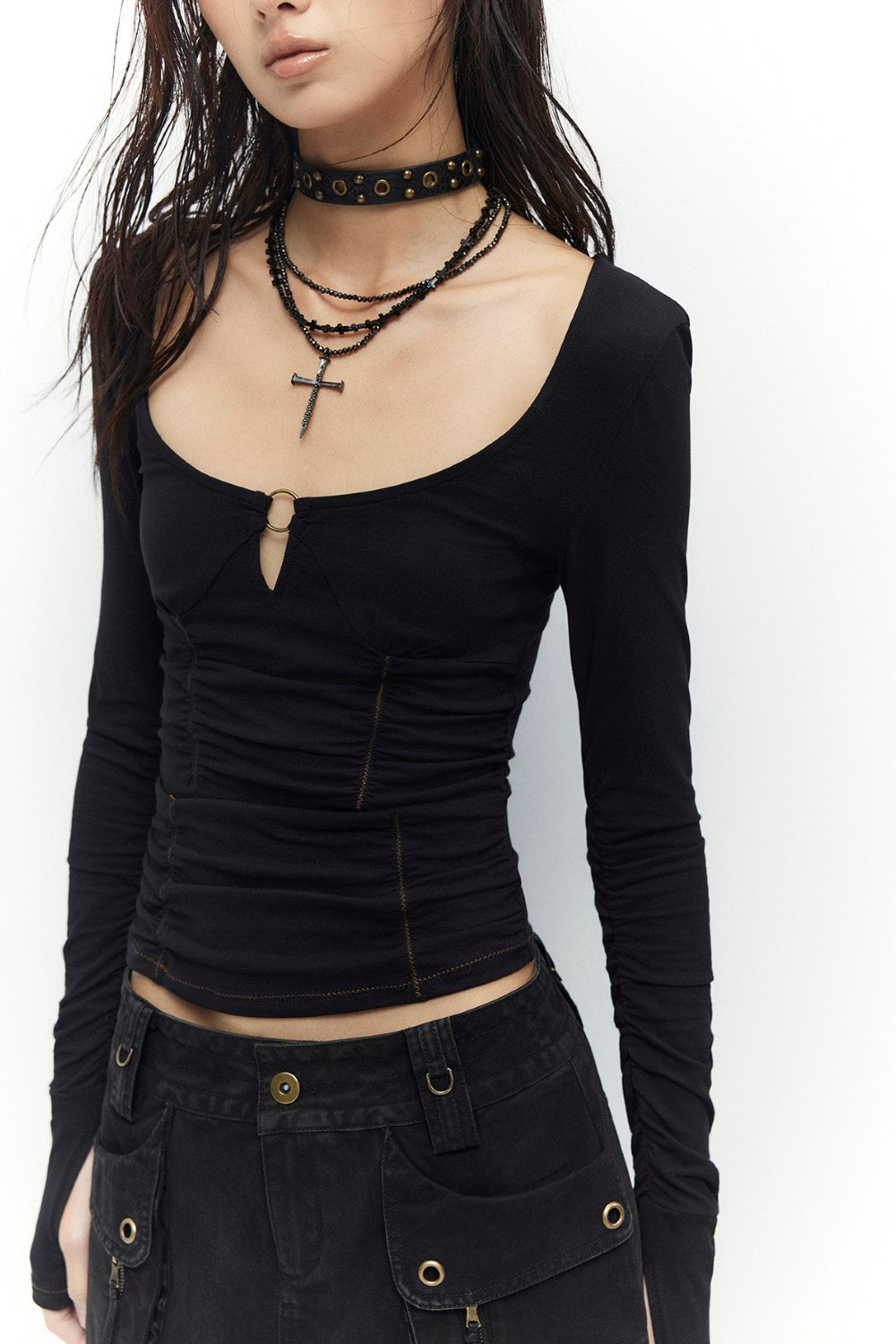 Ghostlace Ruched Shirt