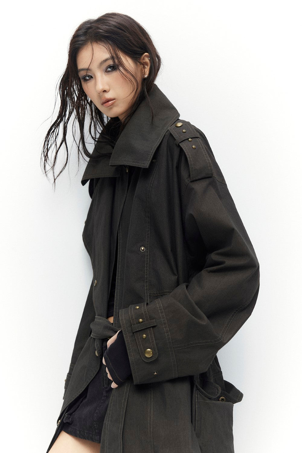 Moss Belted Trenchcoat
