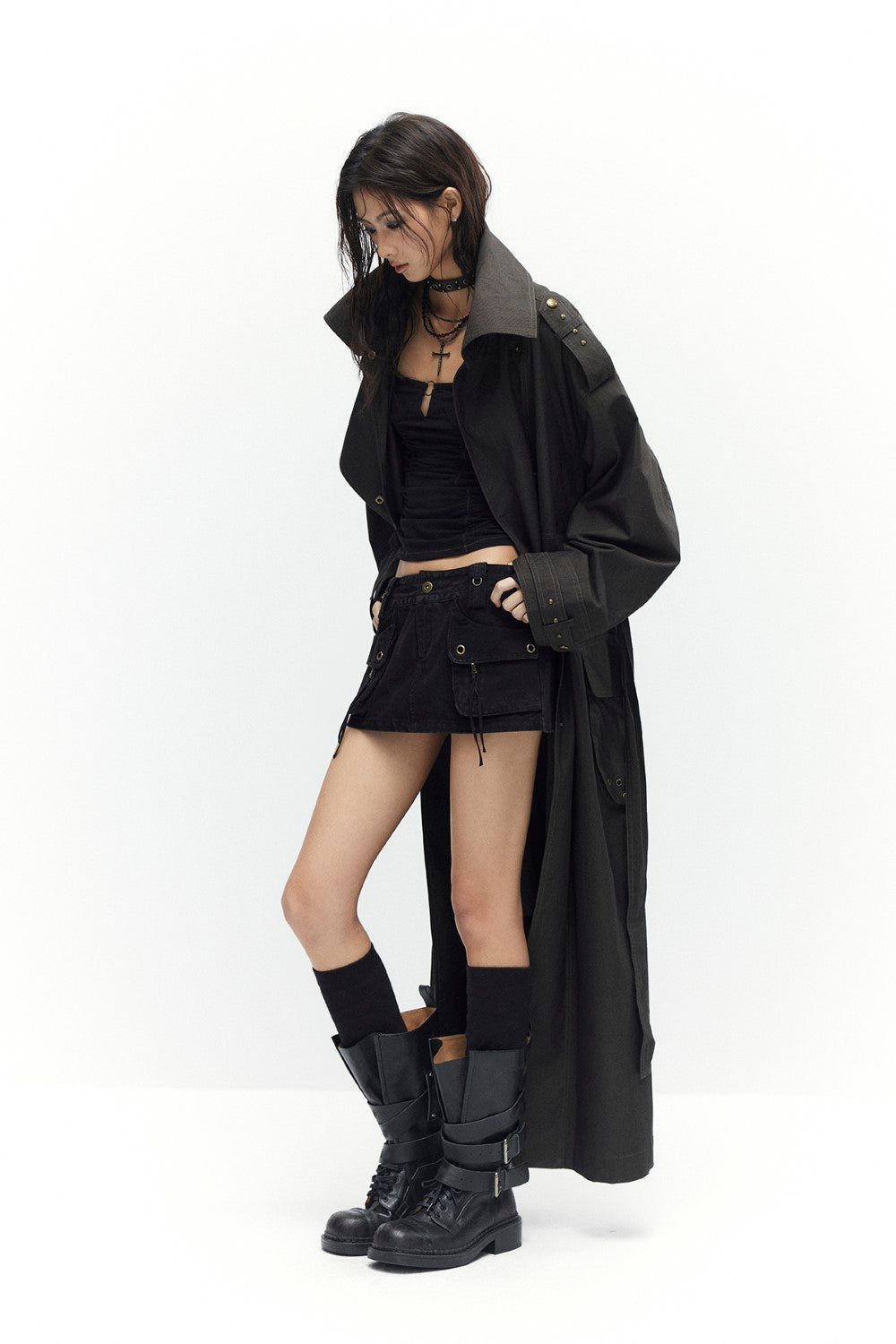 Moss Belted Trenchcoat