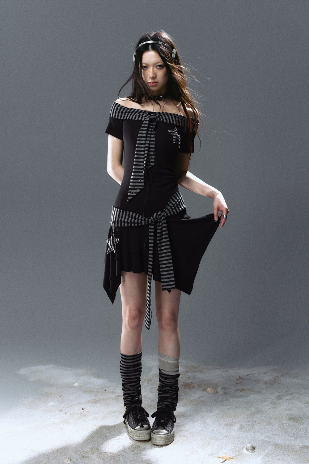 Striped Star Knit Dress