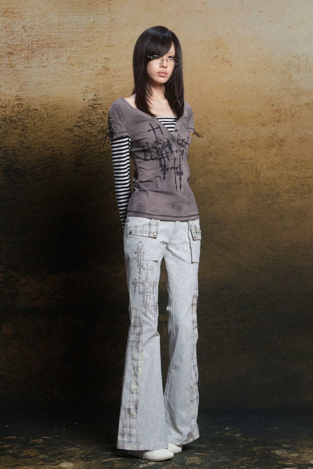 Dual Waist Rhinestone Jeans