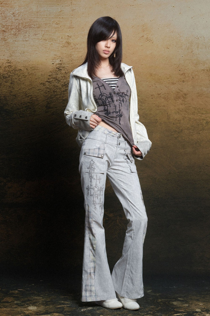 Dual Waist Rhinestone Jeans