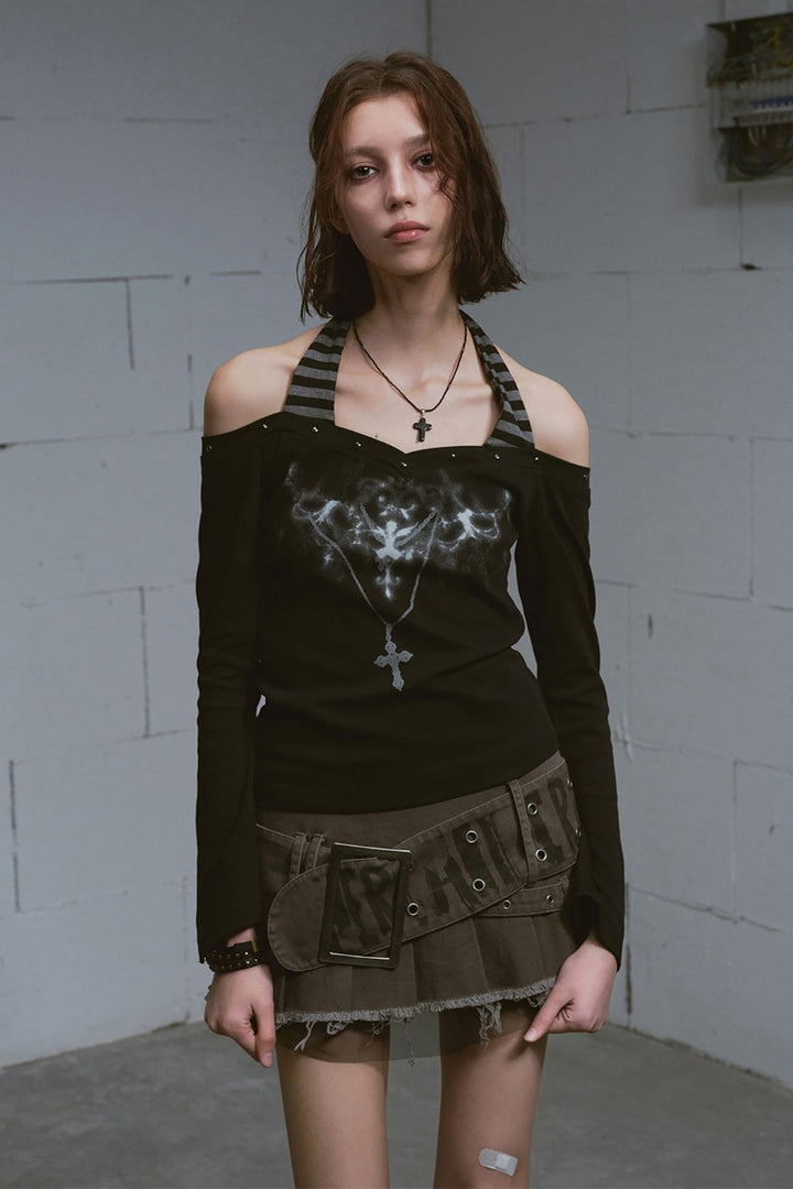 Studded Halter T-Shirt