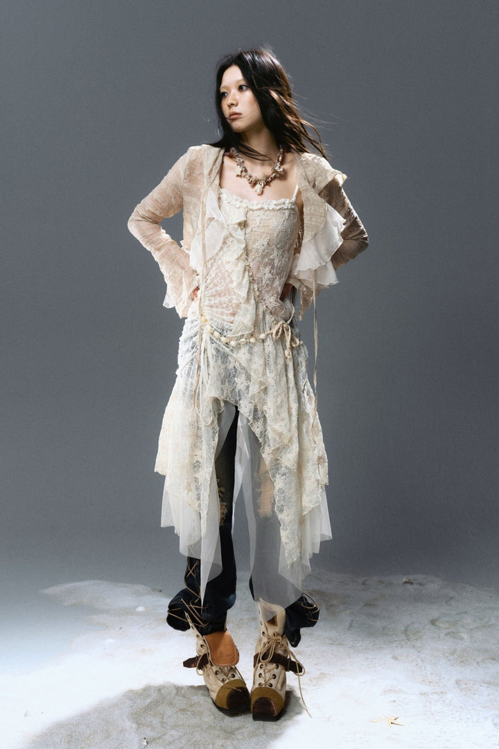 Ruffled Veil Cardigan