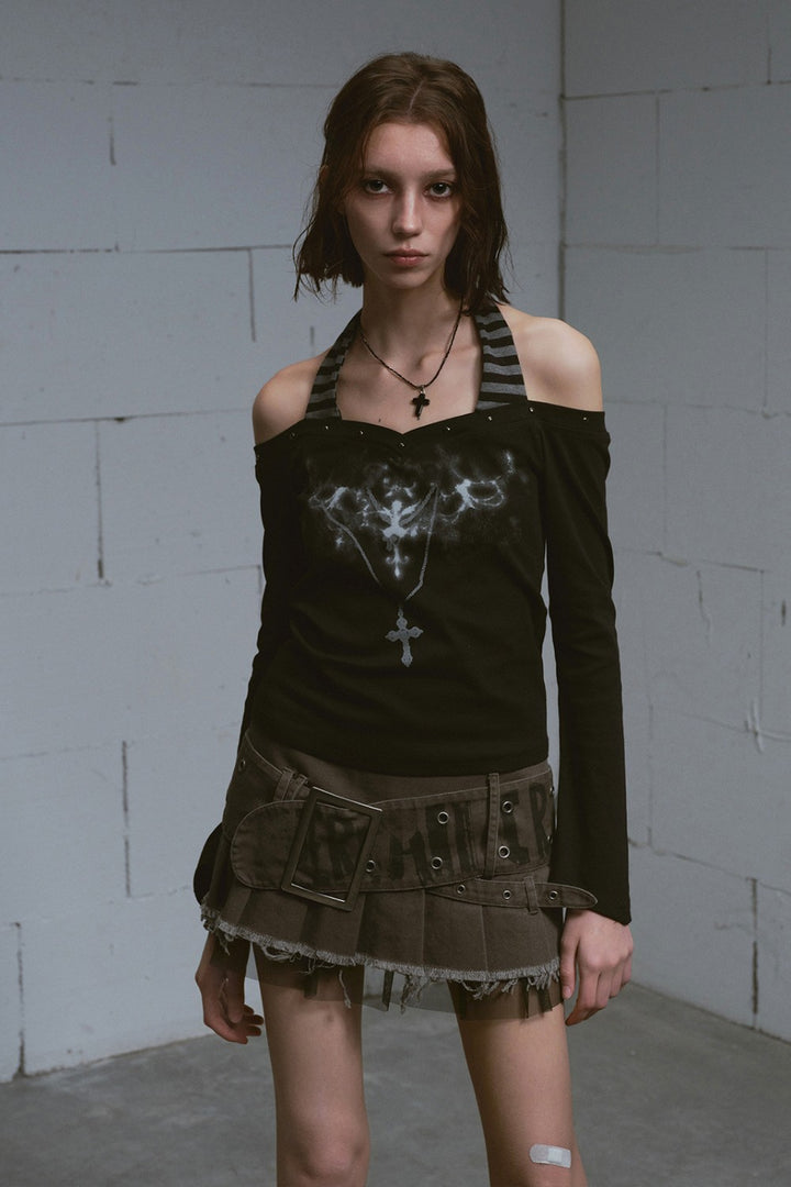 Studded Halter T-Shirt