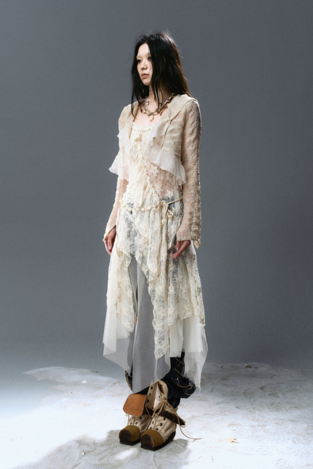 Ruffled Veil Cardigan