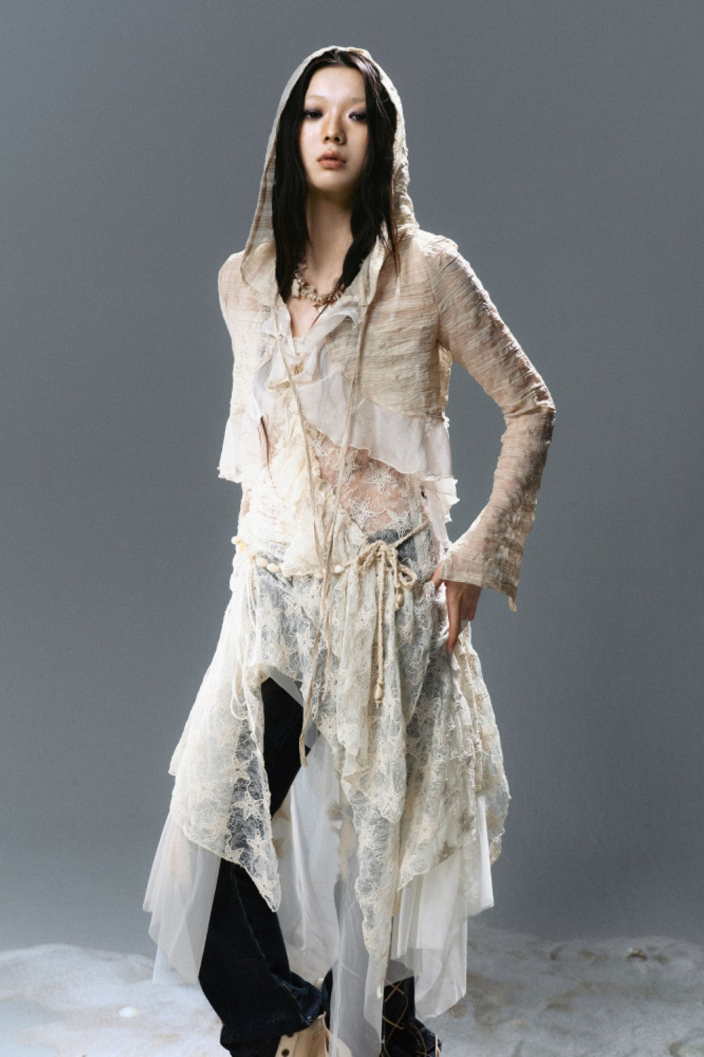 Ruffled Veil Cardigan