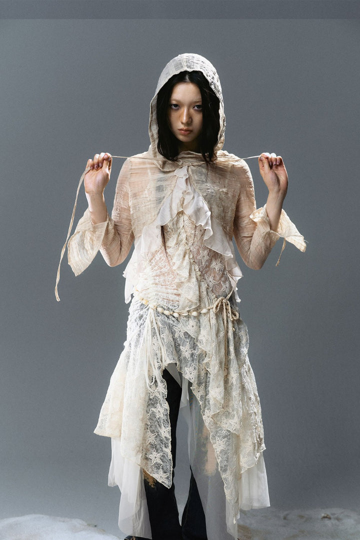 Ruffled Veil Cardigan