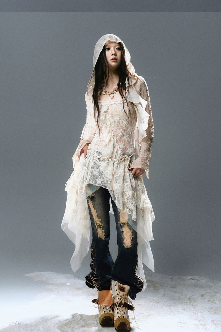 Ruffled Veil Cardigan