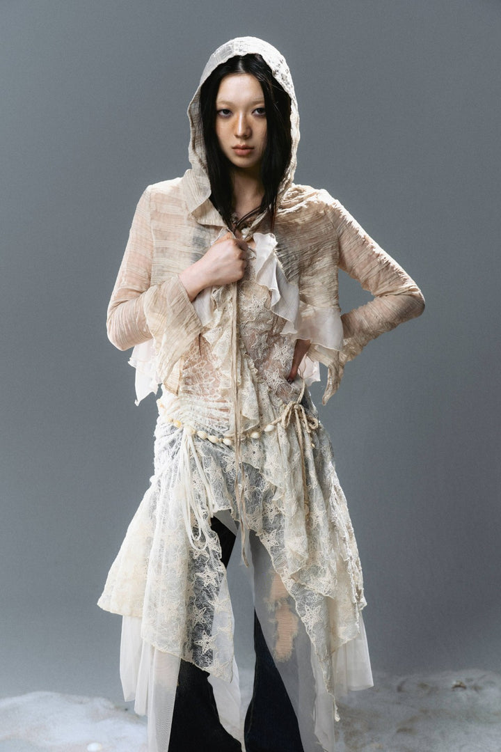 Ruffled Veil Cardigan