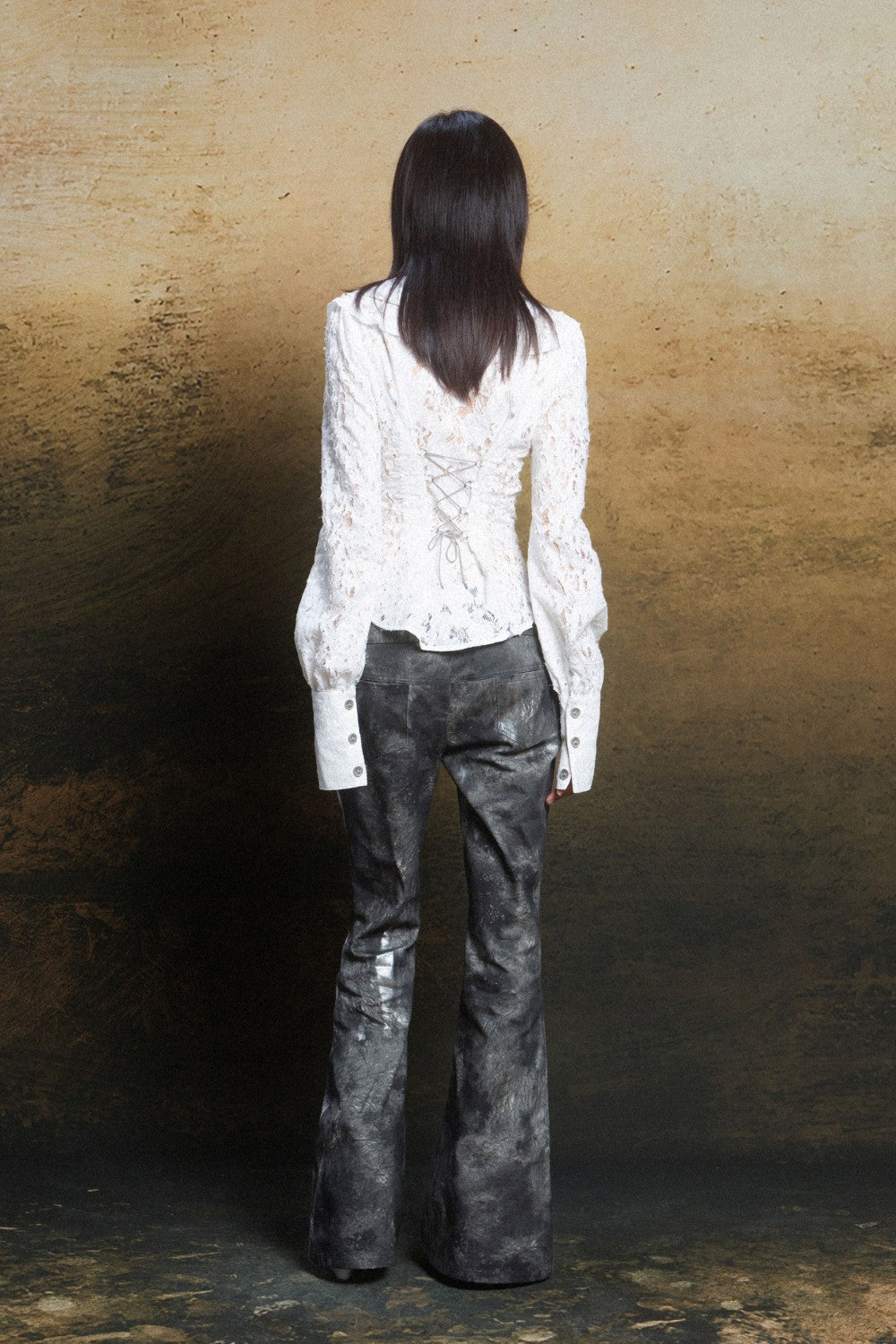 Lace Ruffle Corset Blouse