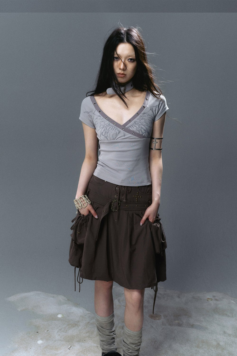 Riveted Corset Waist Skirt