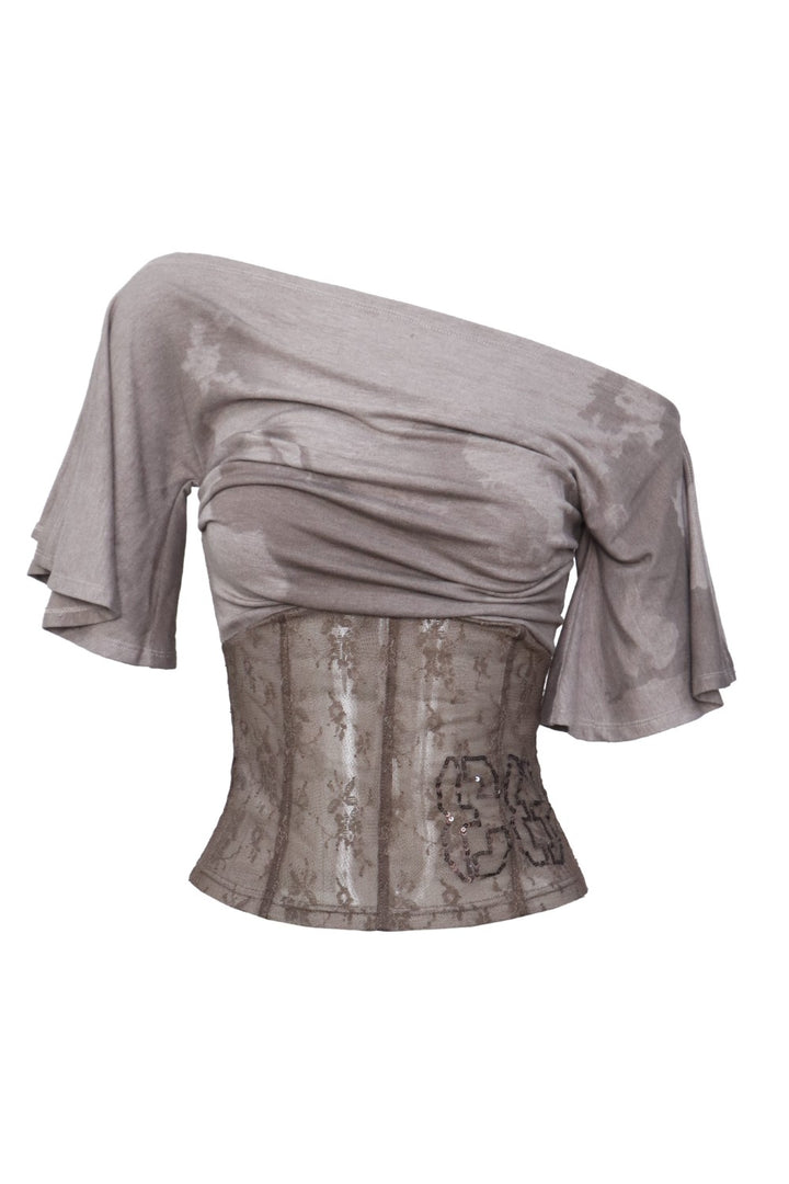 Off-Shoulder Lace Corset Top
