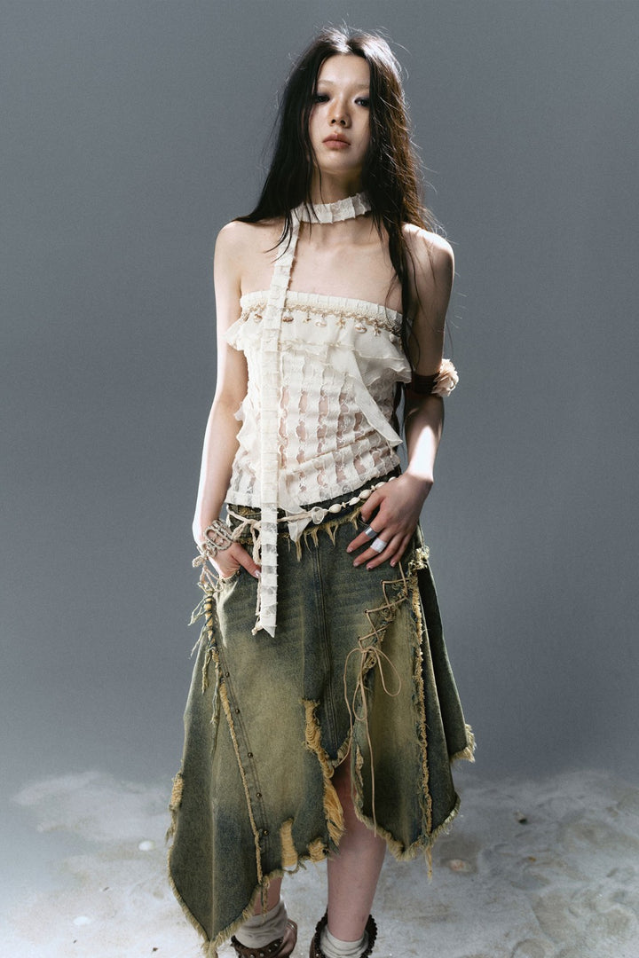 Frayed Rogue Stitch Skirt