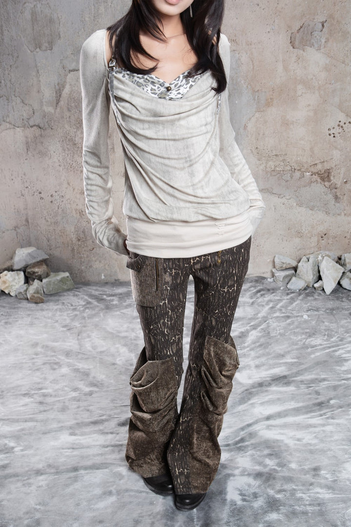 Gravel Stitch Flare Pants