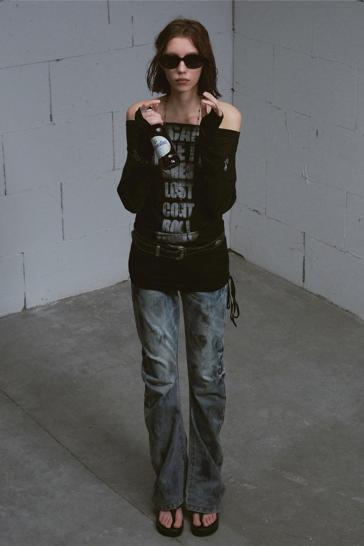 Off-shoulder Batwing Shirt