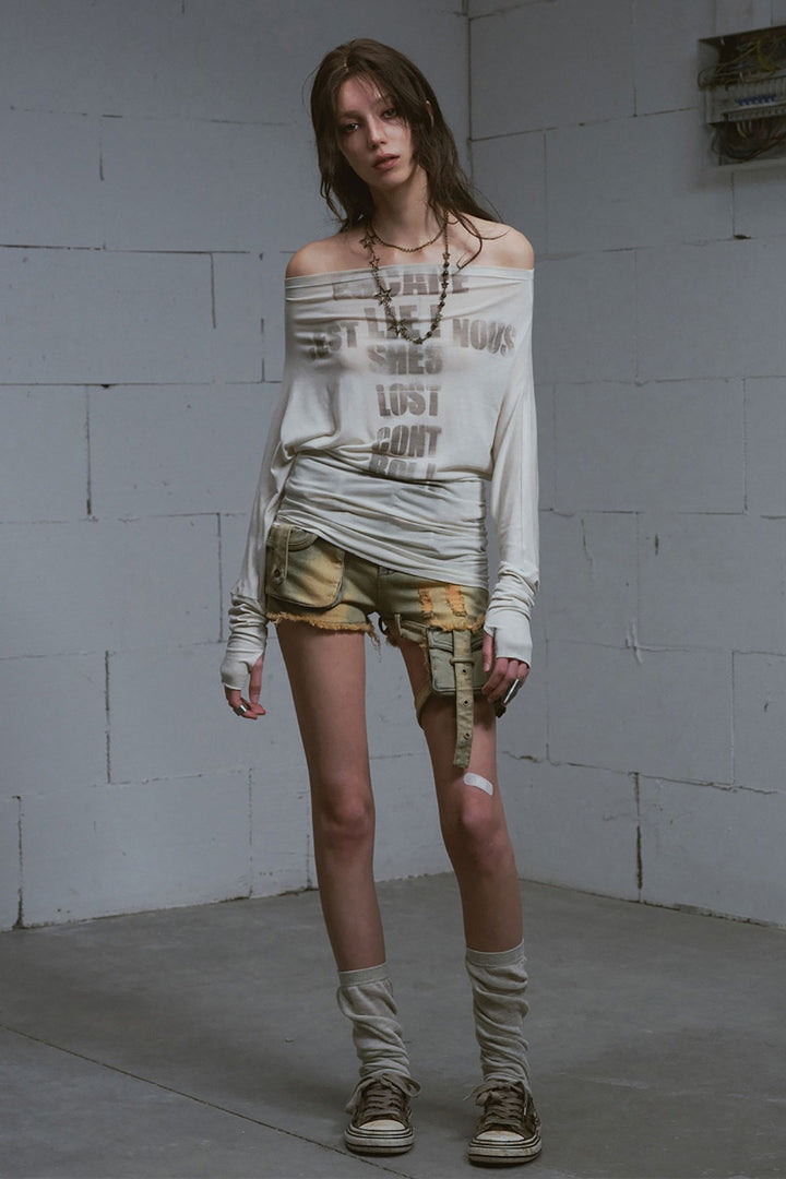 Off-shoulder Batwing Shirt