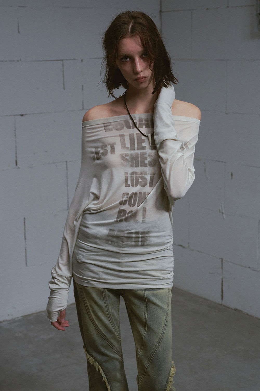 Off-shoulder Batwing Shirt