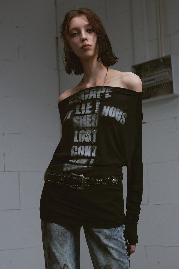 Off-shoulder Batwing Shirt