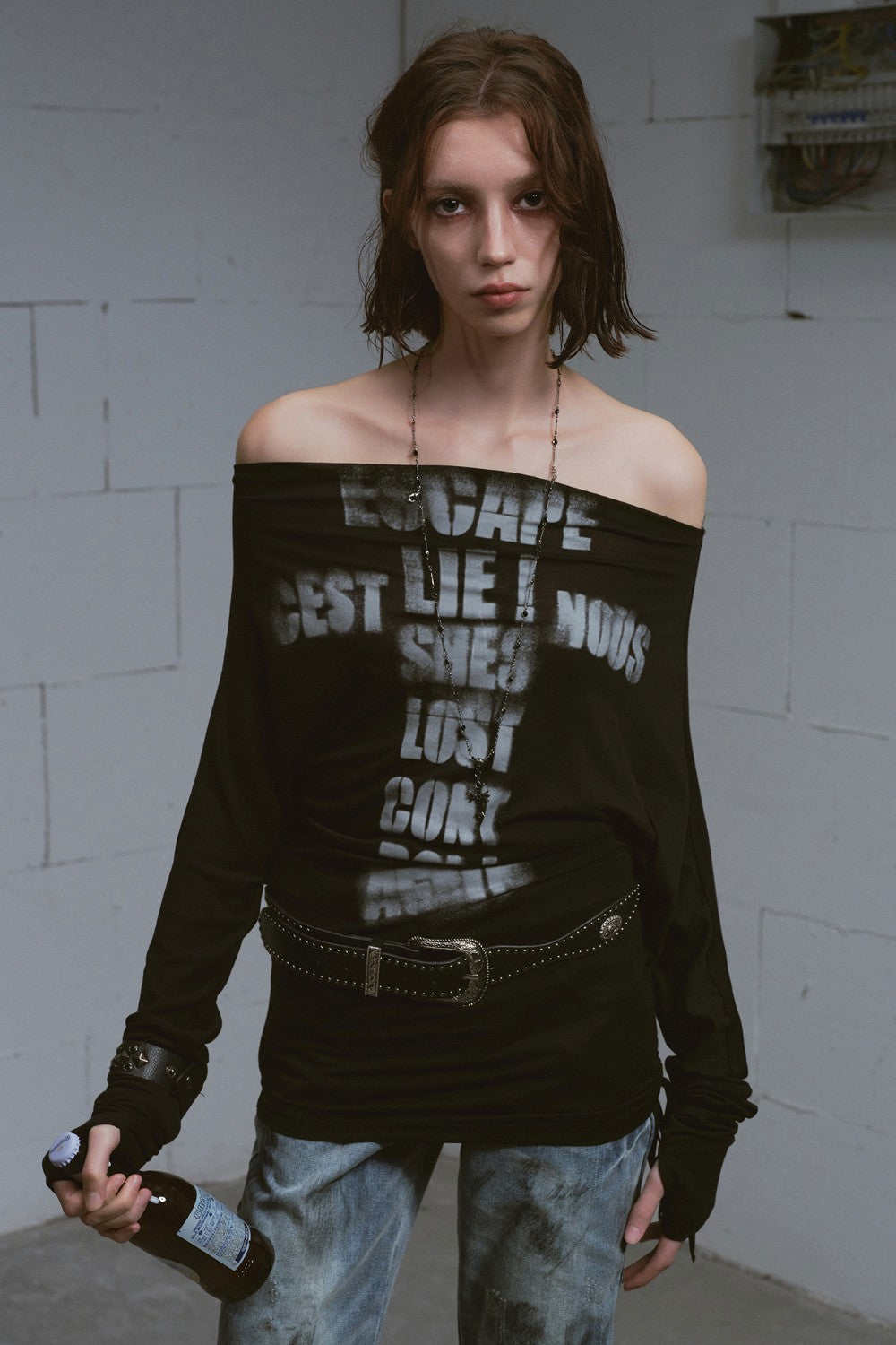 Off-shoulder Batwing Shirt