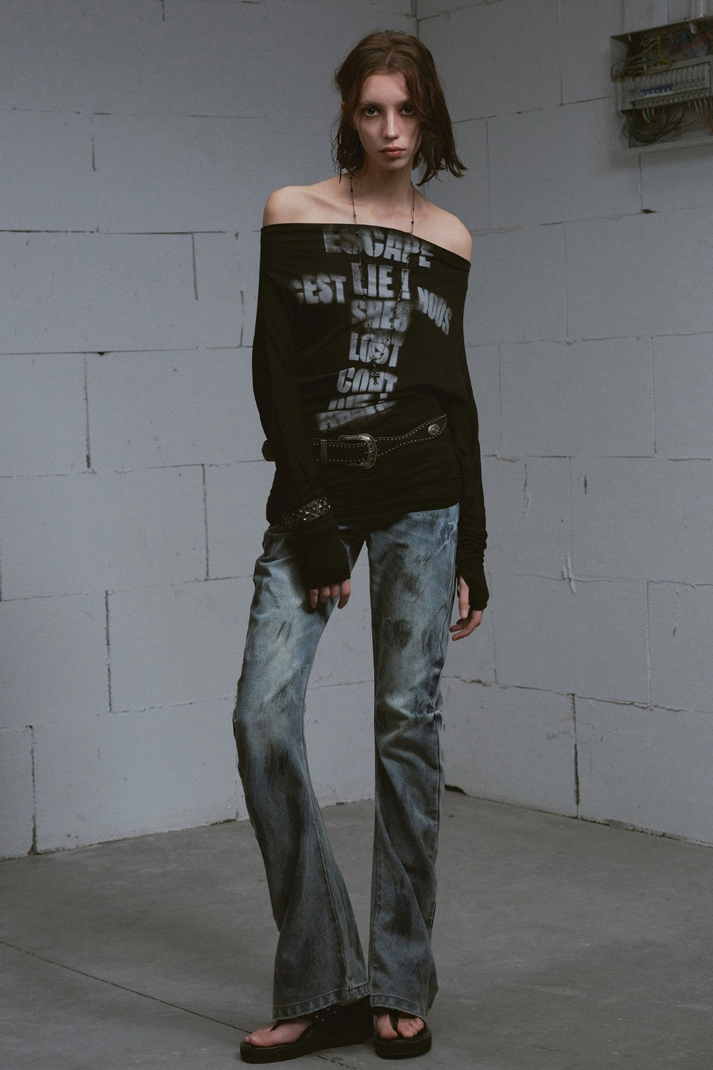 Off-shoulder Batwing Shirt