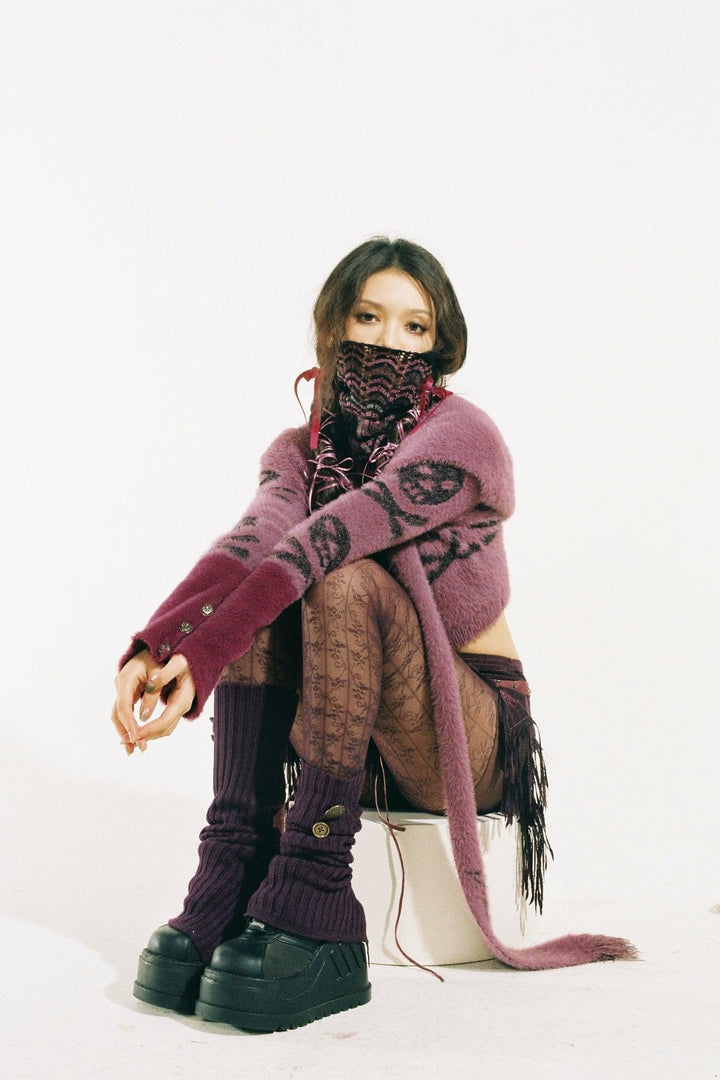 Short Skull Plush Sweater - Pixie Rebels