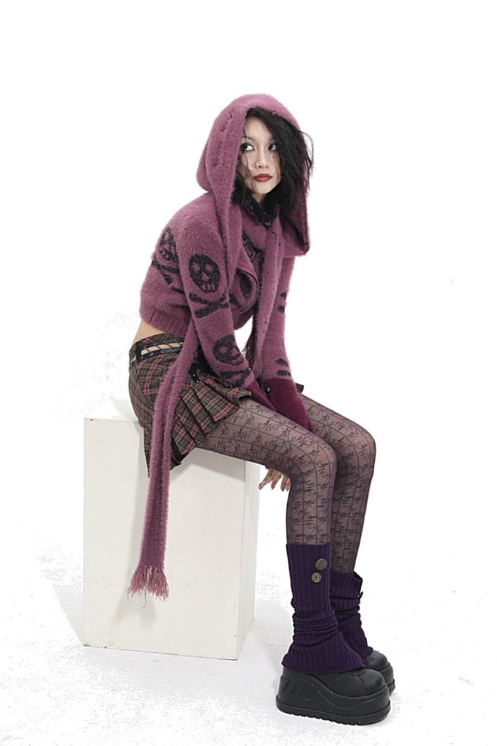 Short Skull Plush Sweater - Pixie Rebels