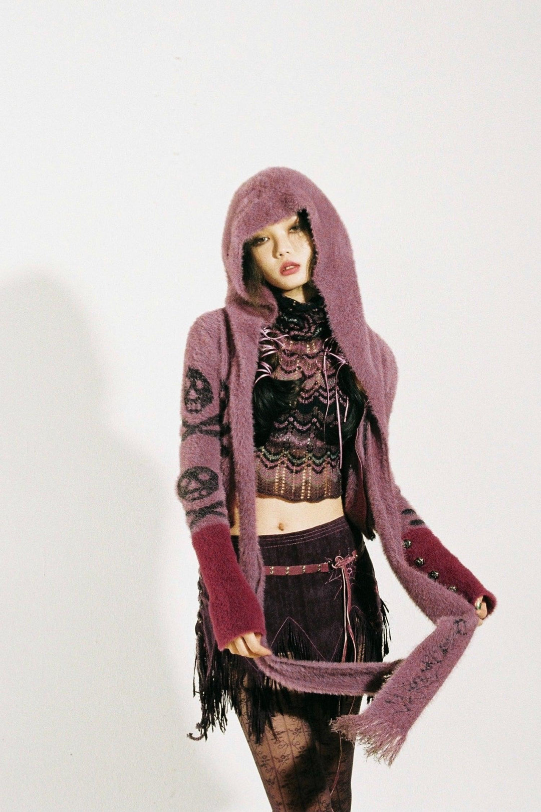 Short Skull Plush Sweater - Pixie Rebels