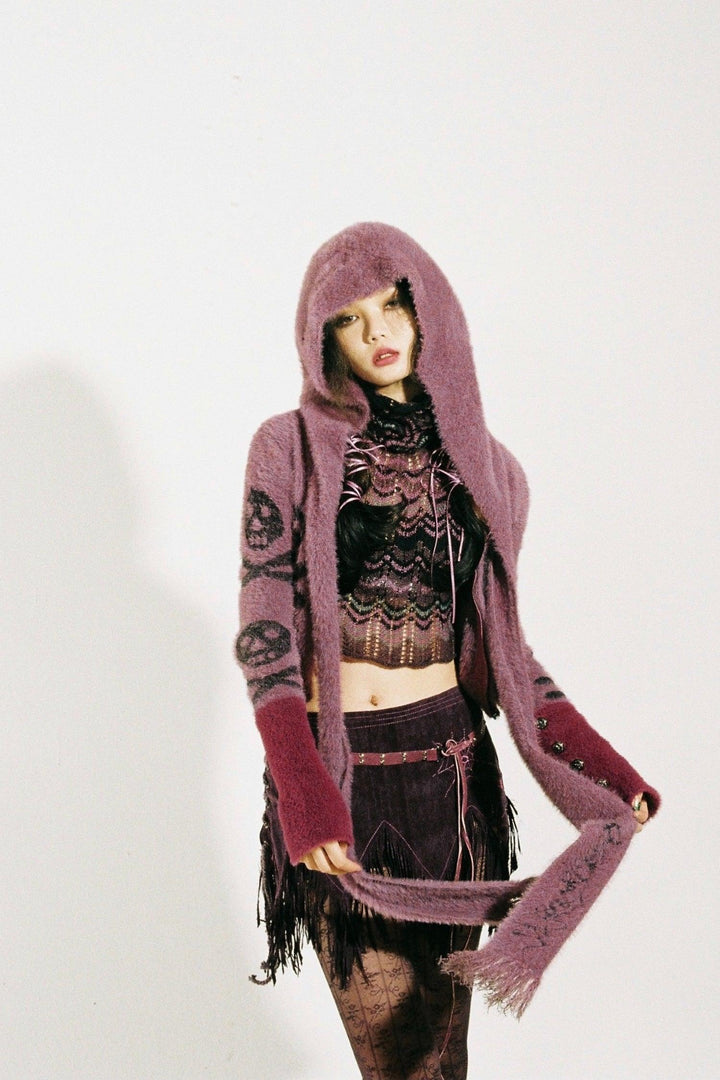 Short Skull Plush Sweater - Pixie Rebels