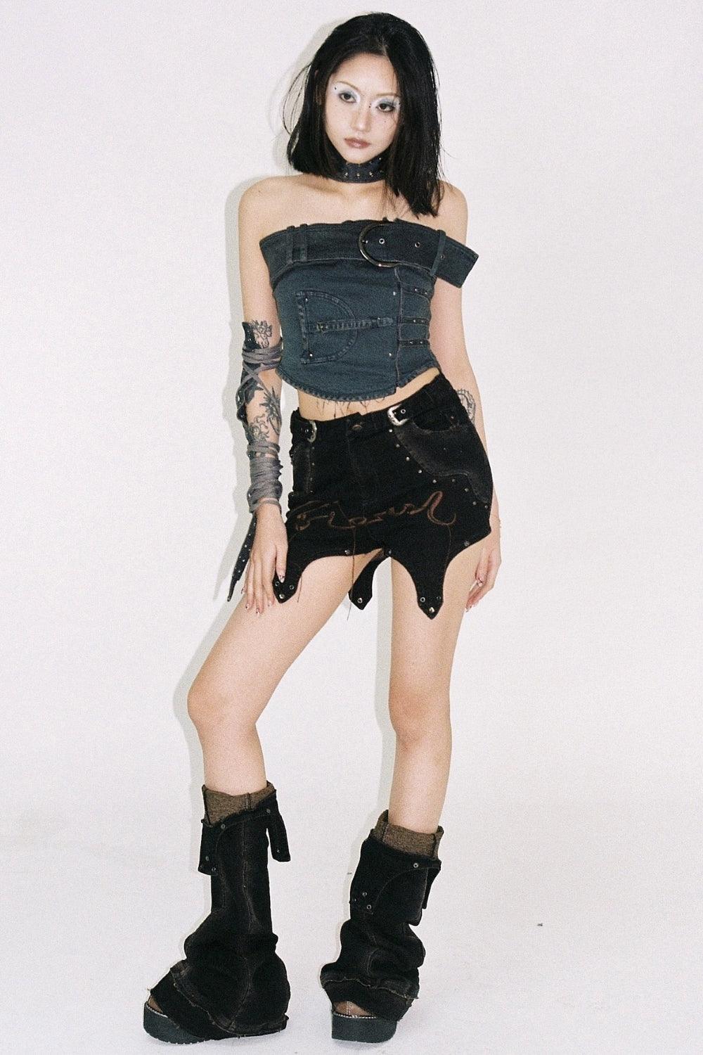 Strapless Belt Design Top - Pixie Rebels