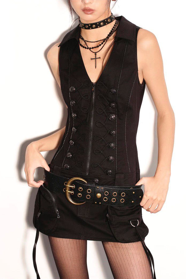 Snake Embossed Leather Belt