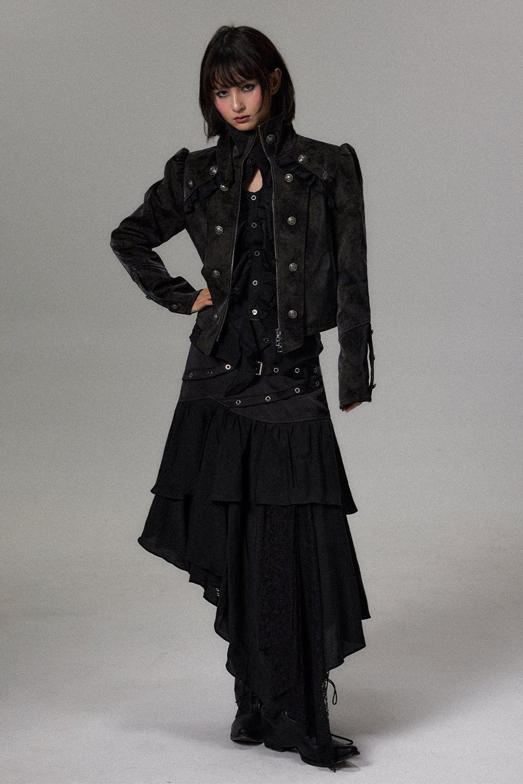 Double Breasted Puff Sleeve Jacket