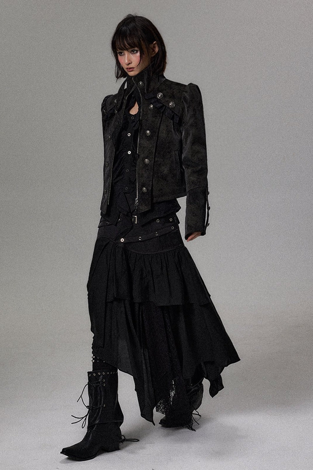 Double Breasted Puff Sleeve Jacket