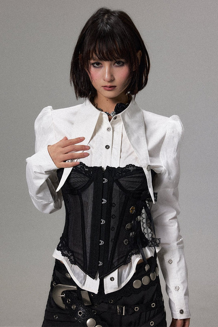 Sheer Mesh Boned Bustier
