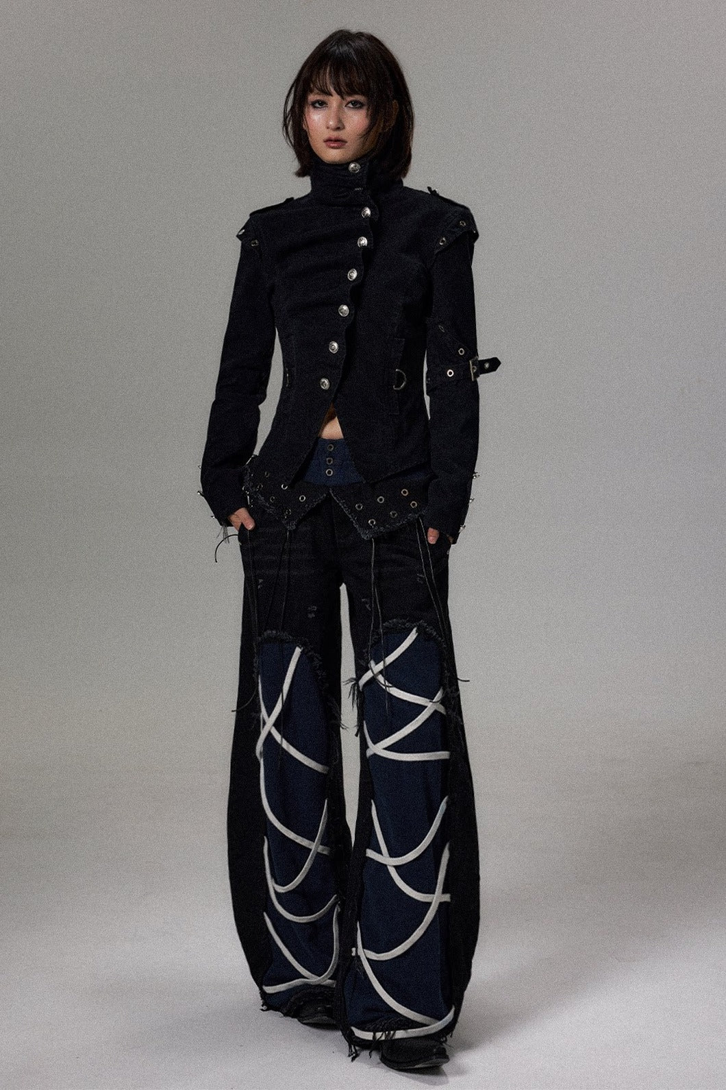 Lace Up Barrel Leg Jeans