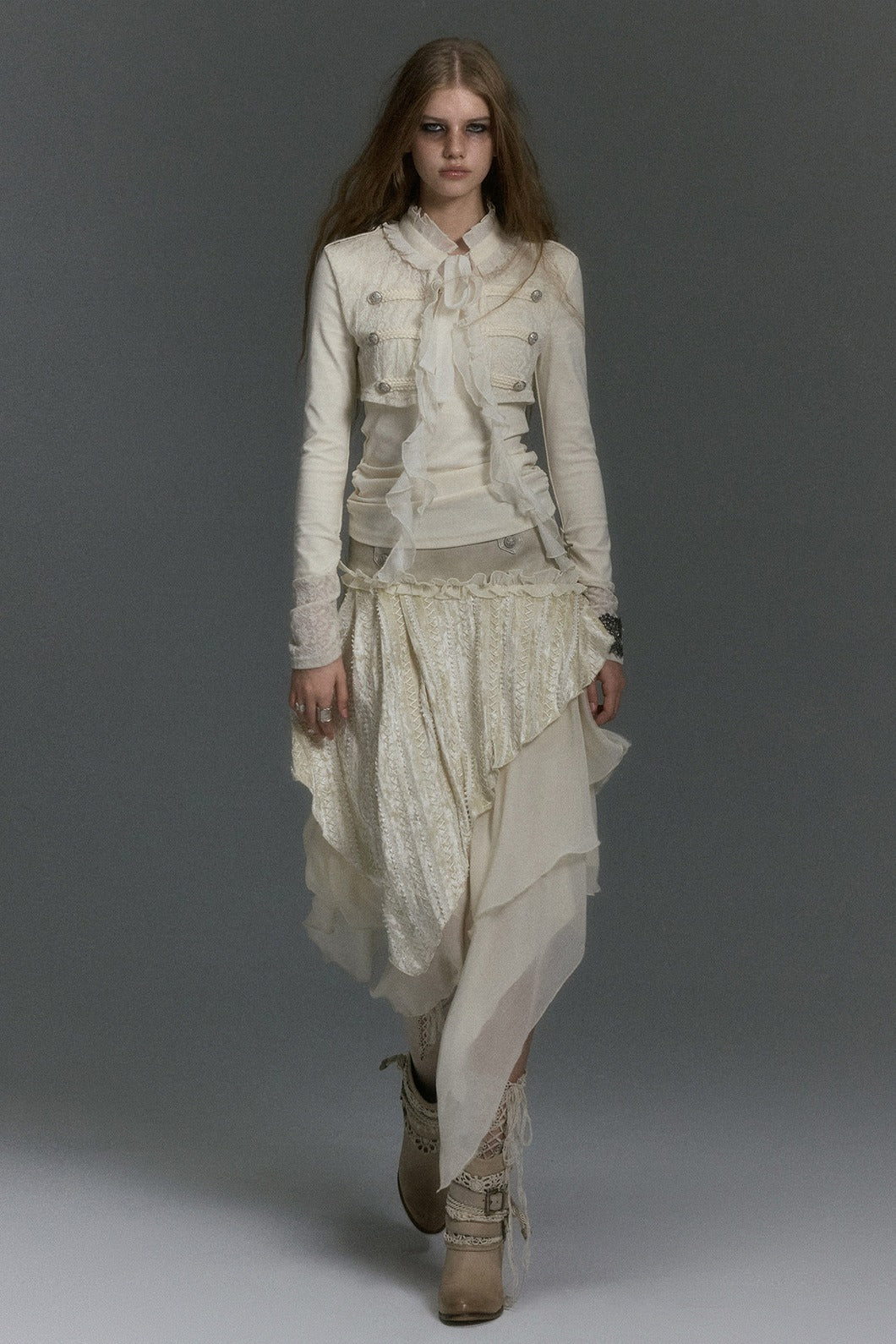 Chiffon Ruffle Bolero Layer Top