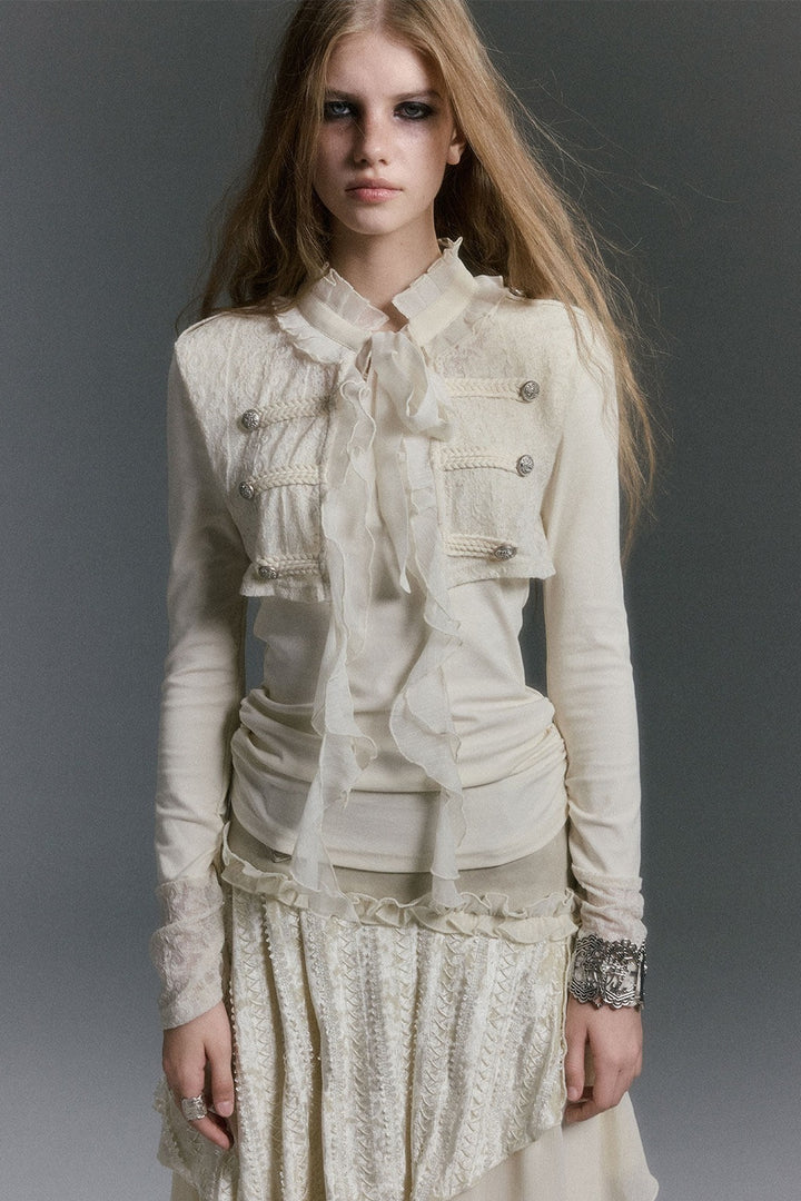 Chiffon Ruffle Bolero Layer Top
