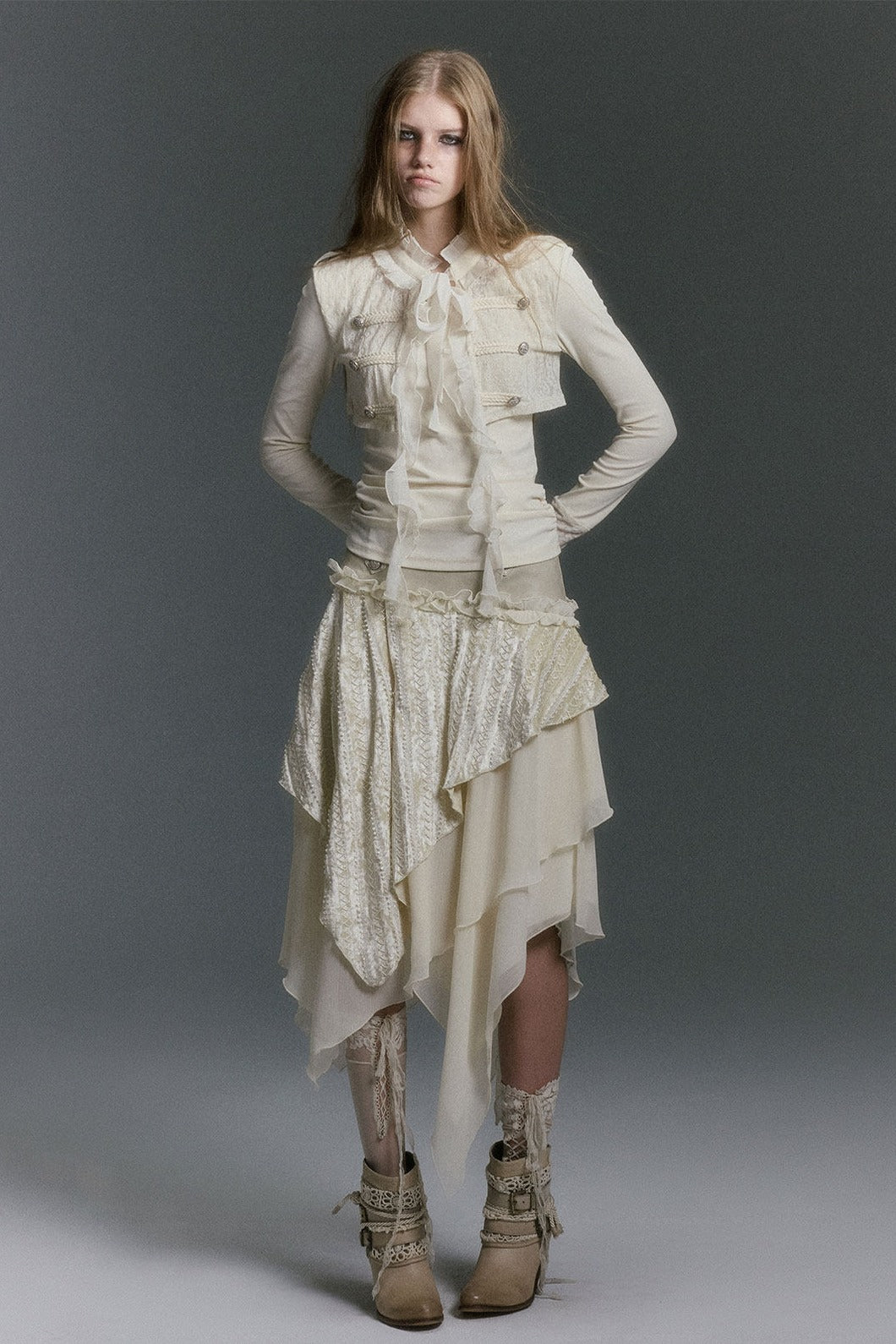 Chiffon Ruffle Bolero Layer Top