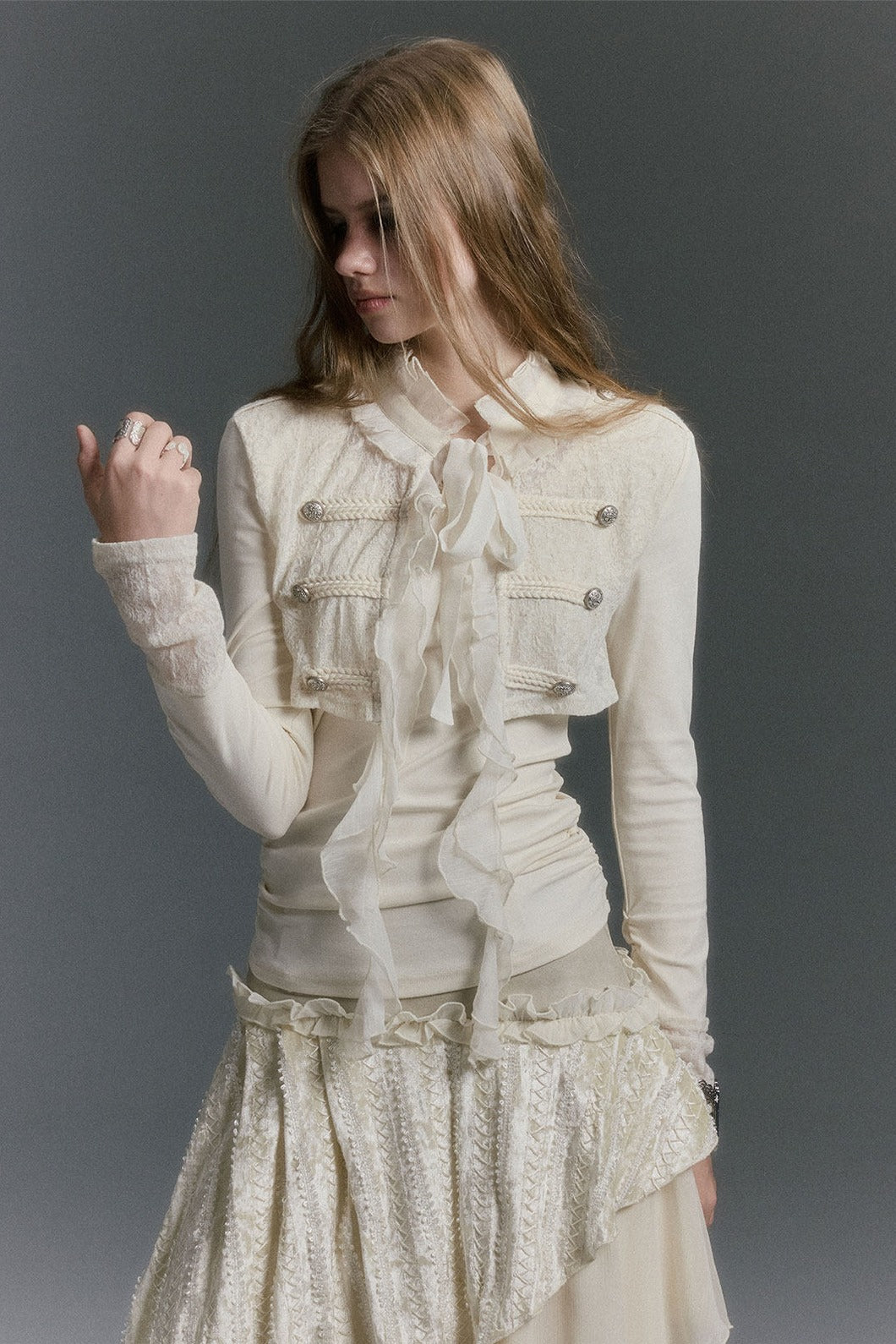 Chiffon Ruffle Bolero Layer Top
