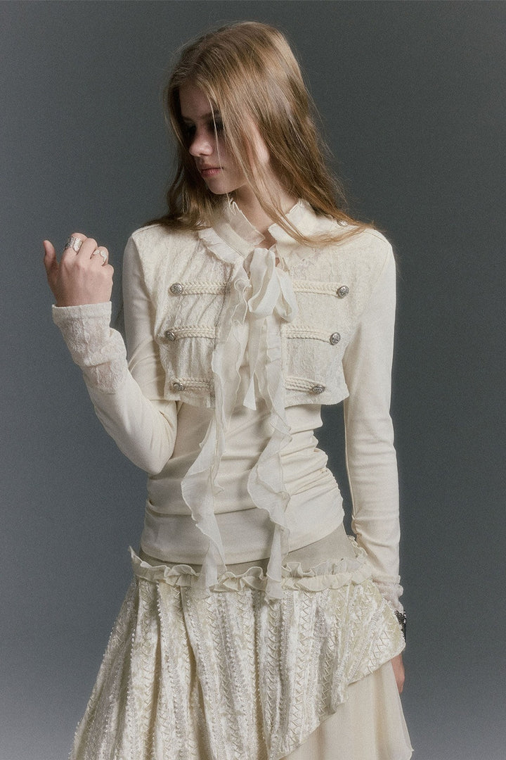 Chiffon Ruffle Bolero Layer Top