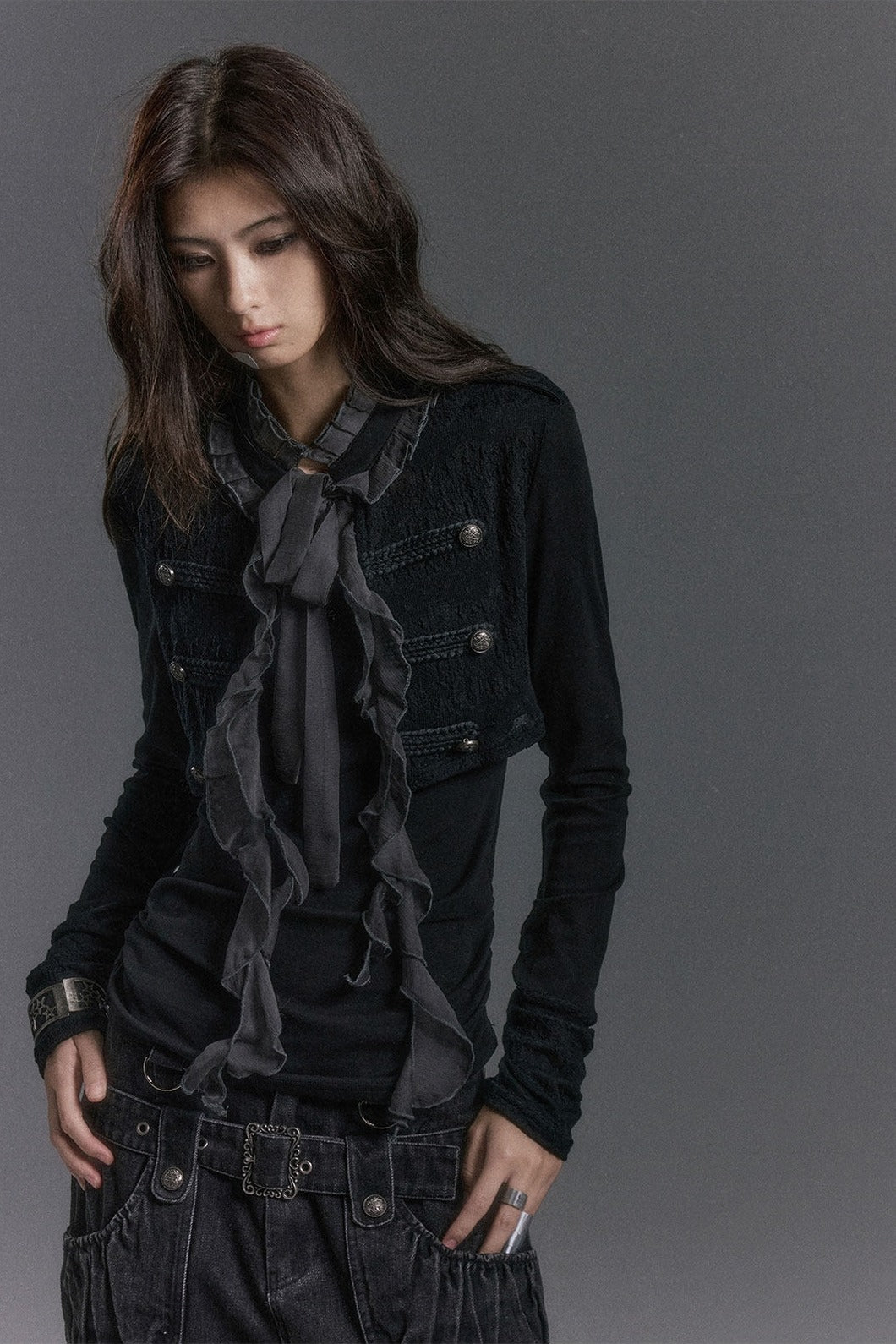 Chiffon Ruffle Bolero Layer Top